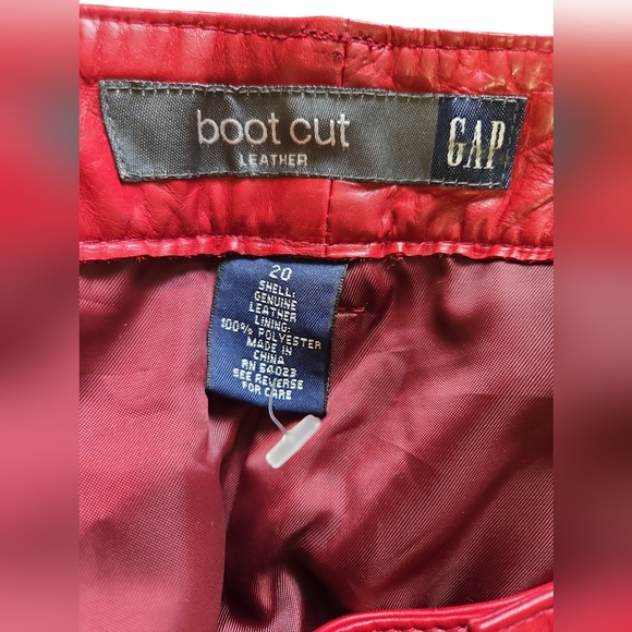 VINTAGE Y2K GAP JEANS RED LEATHER BOOT CUT JEANS SIZE 20 NEW WITHOUT TAGS - Picture 4 of 5